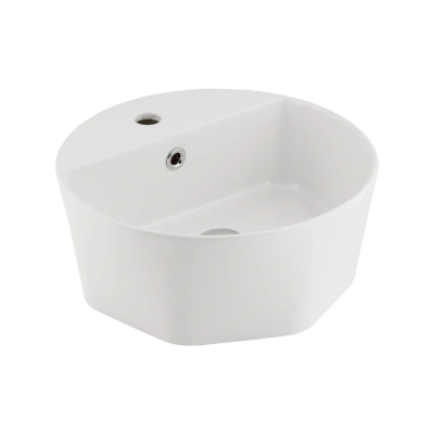 STELLA TEZGAH ÜSTÜ YUVARLAK LAVABO BATARYA DELİKLİ (42cm) 